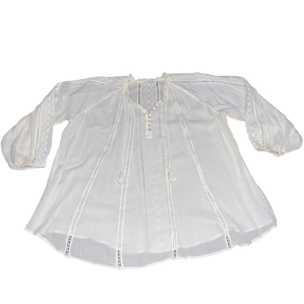 {EUC Spell & The Gypsy Collective Loves Me Not Blouse Cotton/Viscose Cream Small - Picture 2 of 13